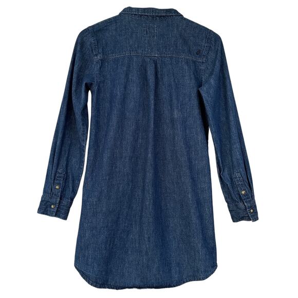 Volcom Pearl Snap Western Denim Mini shirt Dress blue jean rodeo festival Small - Picture 3 of 11